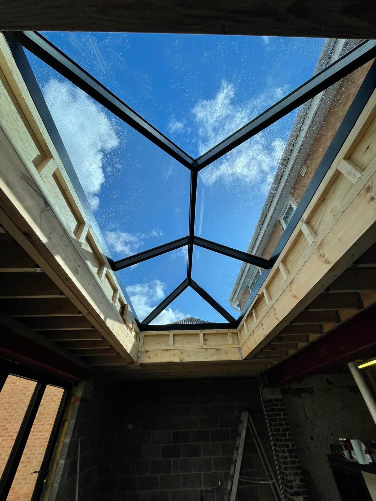A roof lantern from inside the home